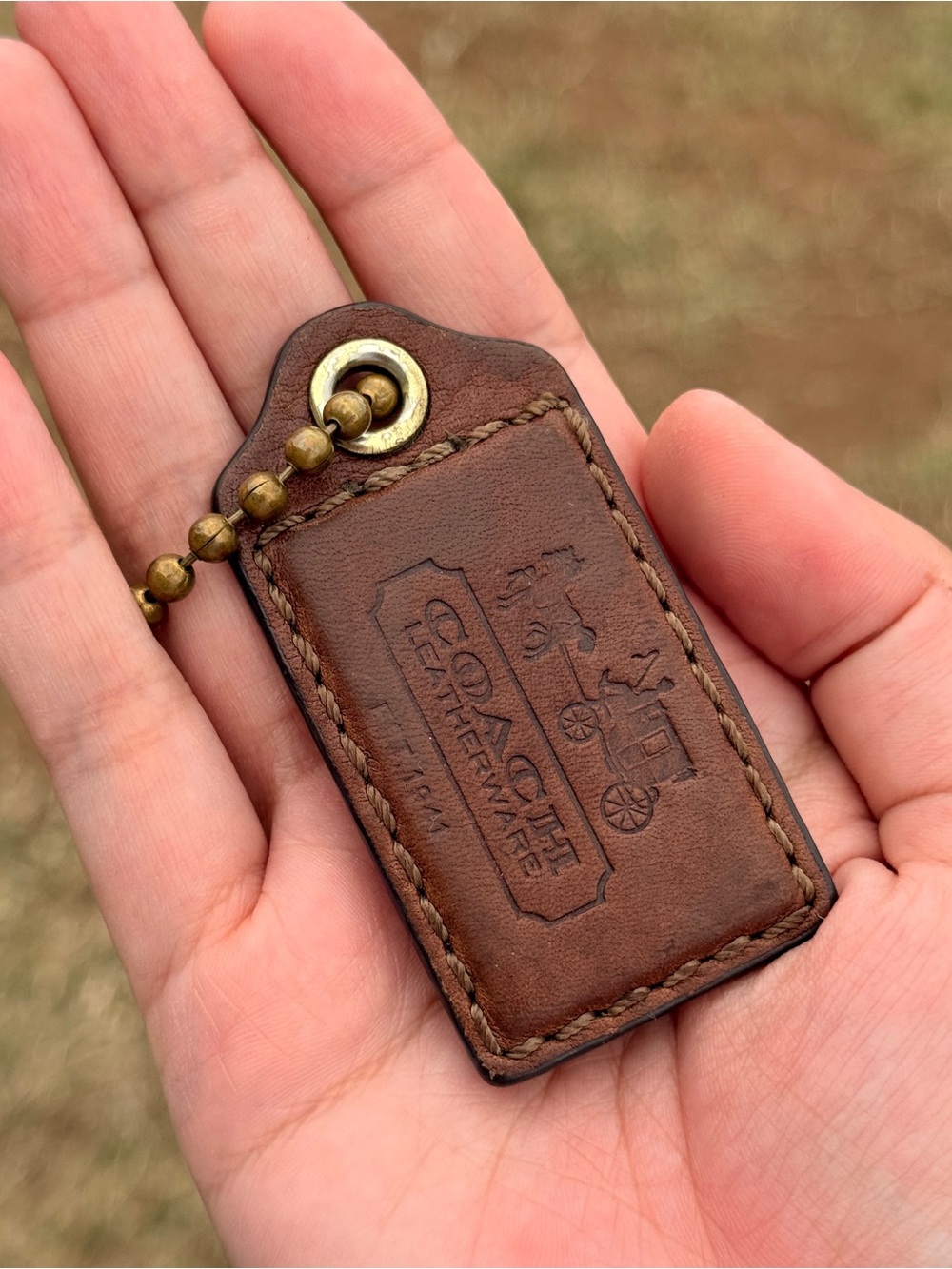 3" Large Bleecker Y2K Coach Leather Key Fob Bag Charm Keychain Hang Tag/Hangtag - Picture 3 of 5